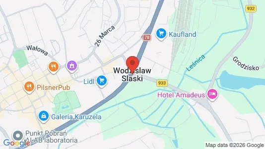 Apartments for rent i Wodzisławski - kort over placeringen