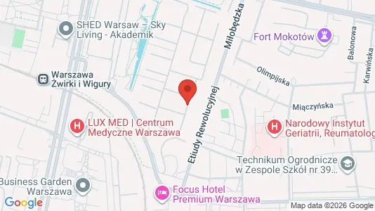 Apartments for rent i Warszawa Mokotów - kort over placeringen