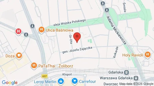 Apartments for rent i Warszawa Żoliborz - kort over placeringen