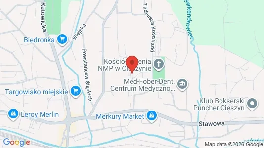 Apartments for rent i Cieszyński - kort over placeringen