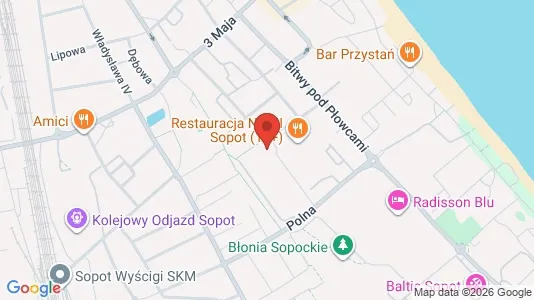 Apartments for rent i Sopot - kort over placeringen