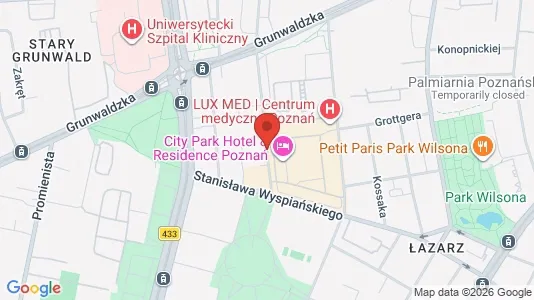 Apartments for rent i Poznań - kort over placeringen