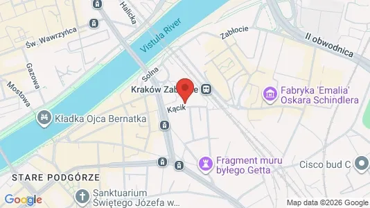 Apartments for rent i Kraków Podgórze - kort over placeringen