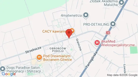 Apartments for rent i Gliwice - kort over placeringen