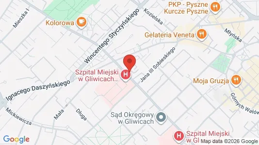 Apartments for rent i Gliwice - kort over placeringen
