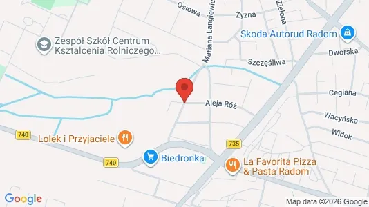 Apartments for rent i Radom - kort over placeringen