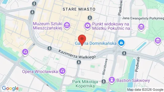 Apartments for rent i Wrocław - kort over placeringen