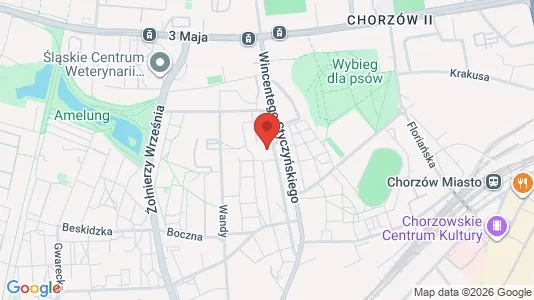 Rooms for rent i Chorzów - kort over placeringen