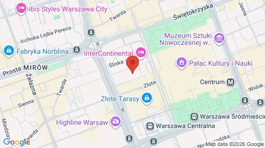 Apartments for rent i Warszawa Śródmieście - kort over placeringen