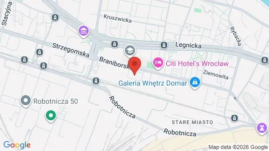 Apartments for rent i Wrocław - kort over placeringen