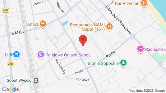 Apartments for rent i Sopot - kort over placeringen