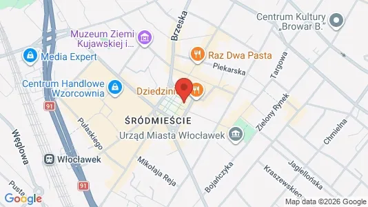 Apartments for rent i Włocławek - kort over placeringen