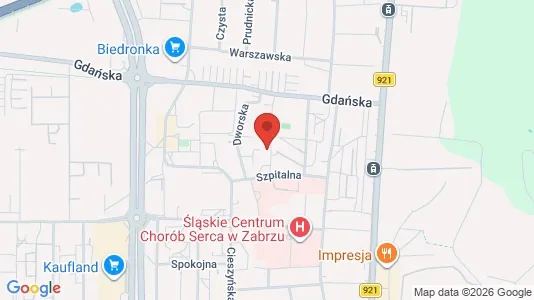 Rooms for rent i Zabrze - kort over placeringen