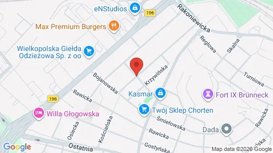 Apartments for rent i Poznań - kort over placeringen