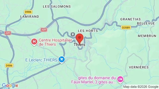 Houses for rent i Thiers - kort over placeringen