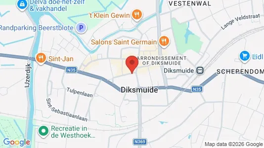Apartments for rent i Diksmuide - kort over placeringen