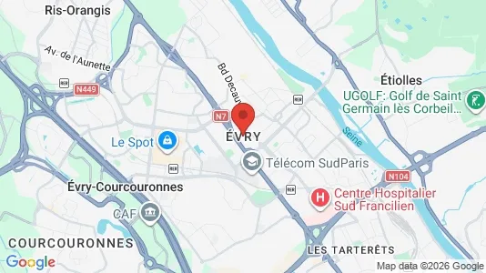 Apartments for rent i Évry - kort over placeringen