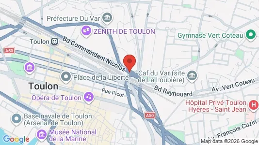 Apartments for rent i Toulon - kort over placeringen