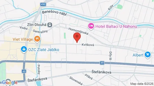 Apartments for rent i Zlín - kort over placeringen