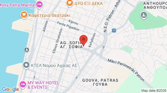 Apartments for rent i Patras - kort over placeringen