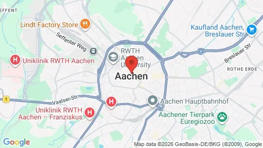 Apartments for rent i Aachen - kort over placeringen