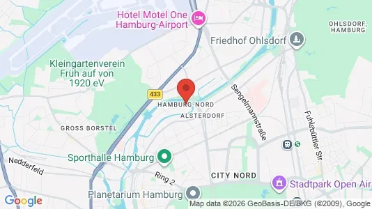 Apartments for rent i Hamburg Nord - kort over placeringen