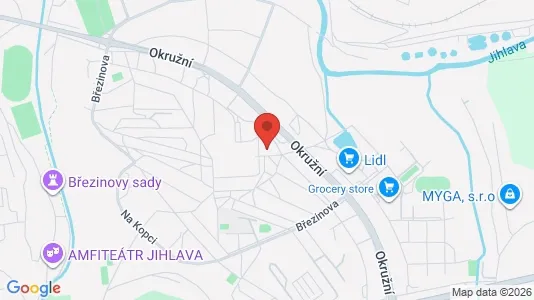 Apartments for rent i Jihlava - kort over placeringen