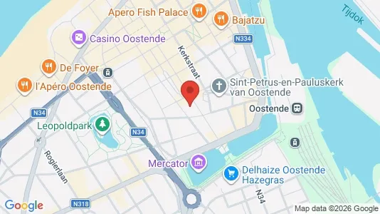 Apartments for rent i Oostende - kort over placeringen