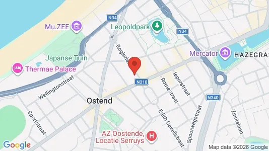 Apartments for rent i Oostende - kort over placeringen