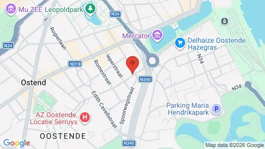 Apartments for rent i Oostende - kort over placeringen