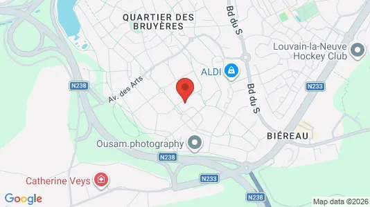 Apartments for rent i Ottignies-Louvain-la-Neuve - kort over placeringen