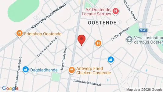 Apartments for rent i Oostende - kort over placeringen
