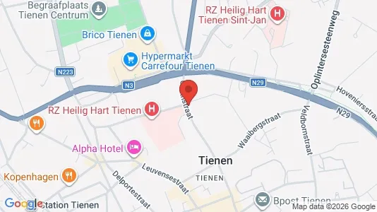 Apartments for rent i Tienen - kort over placeringen