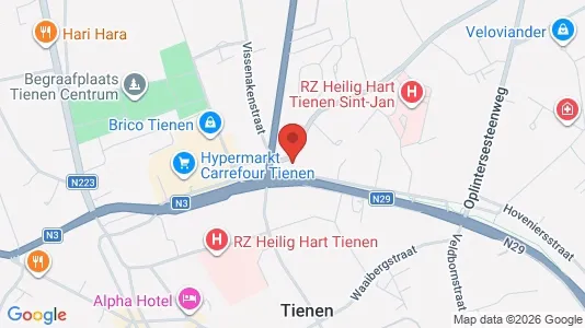 Apartments for rent i Tienen - kort over placeringen