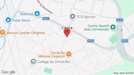 Apartments for rent i Ottignies-Louvain-la-Neuve - kort over placeringen