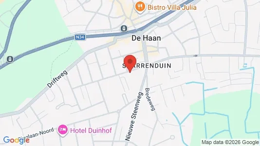 Apartments for rent i De Haan - kort over placeringen
