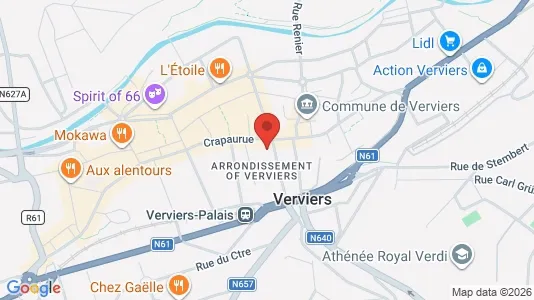 Apartments for rent i Verviers - kort over placeringen