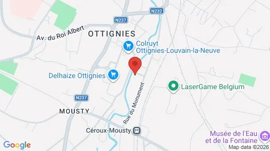 Apartments for rent i Ottignies-Louvain-la-Neuve - kort over placeringen