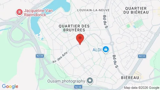 Apartments for rent i Ottignies-Louvain-la-Neuve - kort over placeringen