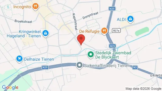 Apartments for rent i Tienen - kort over placeringen