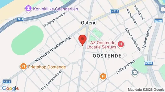Apartments for rent i Oostende - kort over placeringen