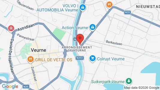 Apartments for rent i Veurne - kort over placeringen