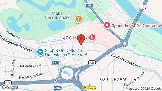 Apartments for rent i Oostende - kort over placeringen