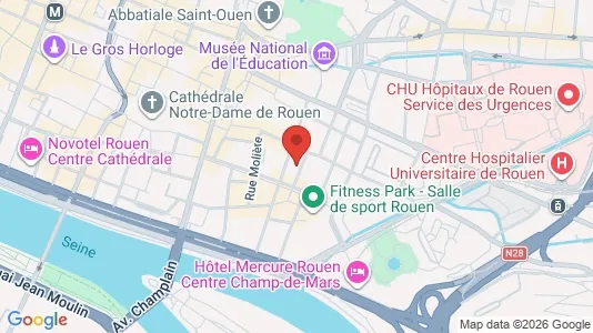 Apartments for rent i Rouen - kort over placeringen