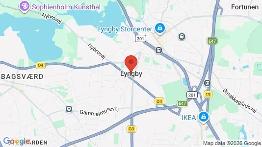 Rooms for rent i Kongens Lyngby - kort over placeringen