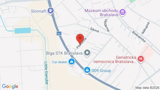 Apartments for rent i Bratislava Podunajské Biskupice - kort over placeringen