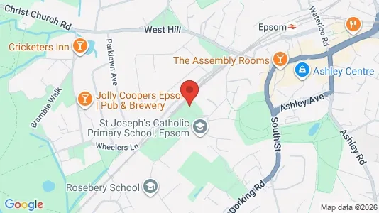 Apartments for rent i Epsom - Surrey - kort over placeringen