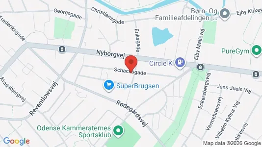 Apartments for rent i Odense C - kort over placeringen