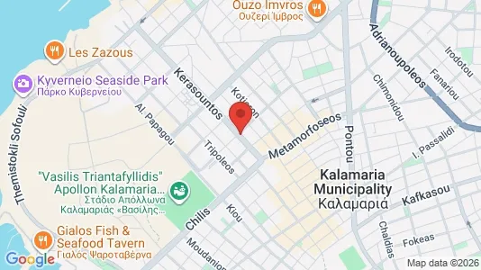 Apartments for rent i Kalamaria - kort over placeringen