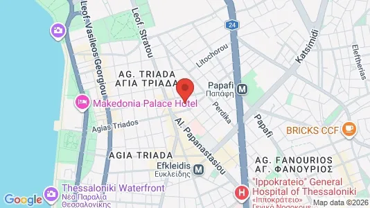 Apartments for rent i Thessaloniki - kort over placeringen